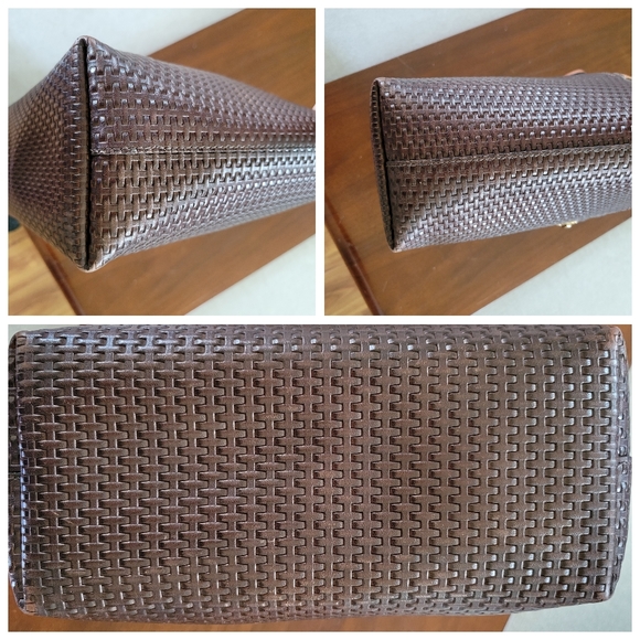 SALVATORE FERRAGAMO Bice Brown Woven Leather Tote - Picture 8 of 8